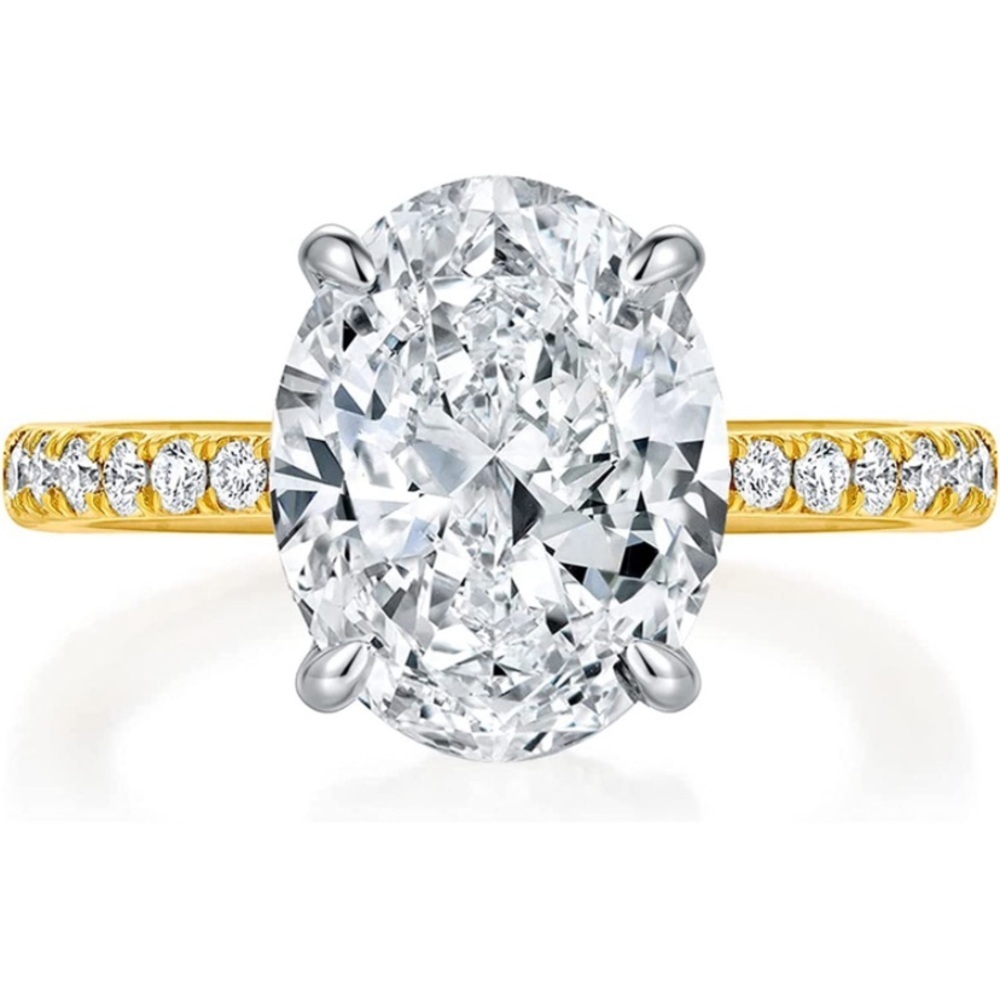 14k Certified 5 ct Colorless VVS1 Diamond Moissanite Ring